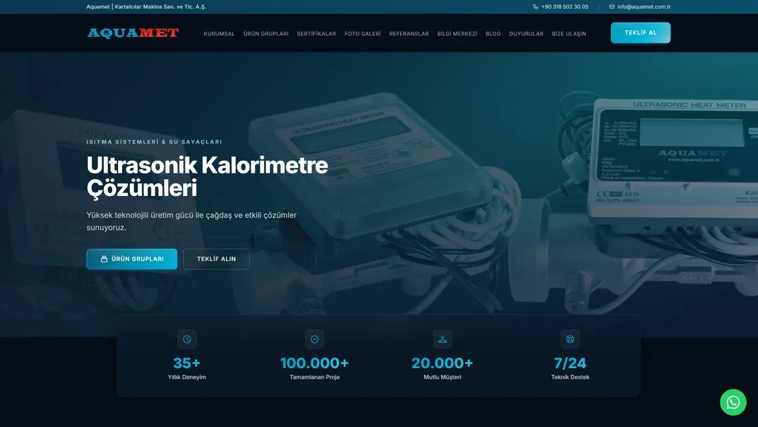 Aquamet web sitesi