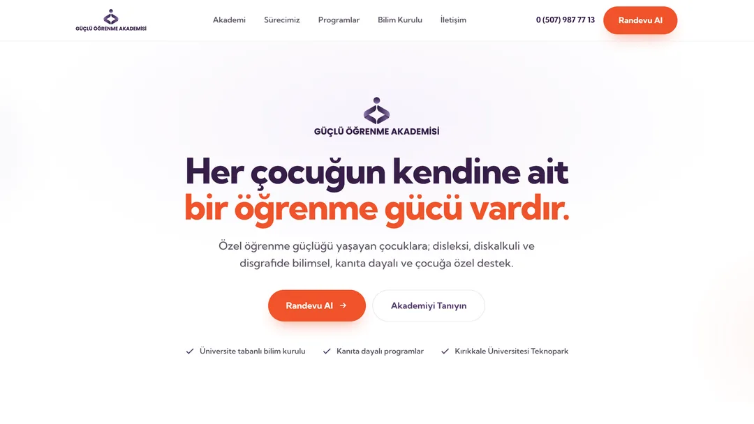 Güçlü Öğrenme — Eğitim · Özel eğitim
